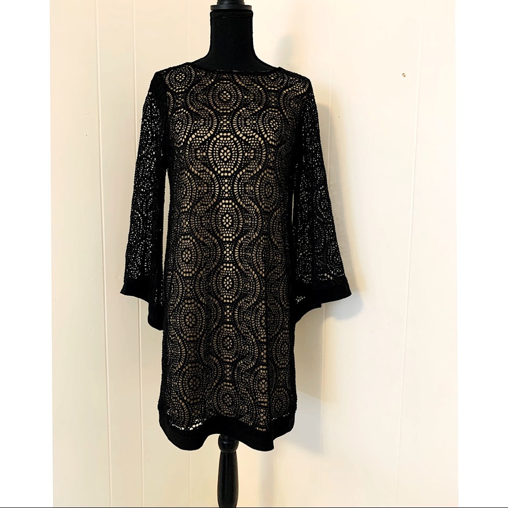 Vintage Emma & Michele Black Lace Dress size Medium